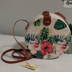 Collection XIIX Tropical Floral Woven Crossbody Bag